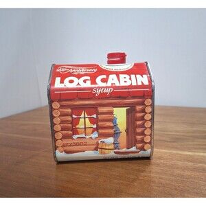 Vintage Log Cabin Syrup Tin Can 100th Anniversary 1887-1987 General Foods